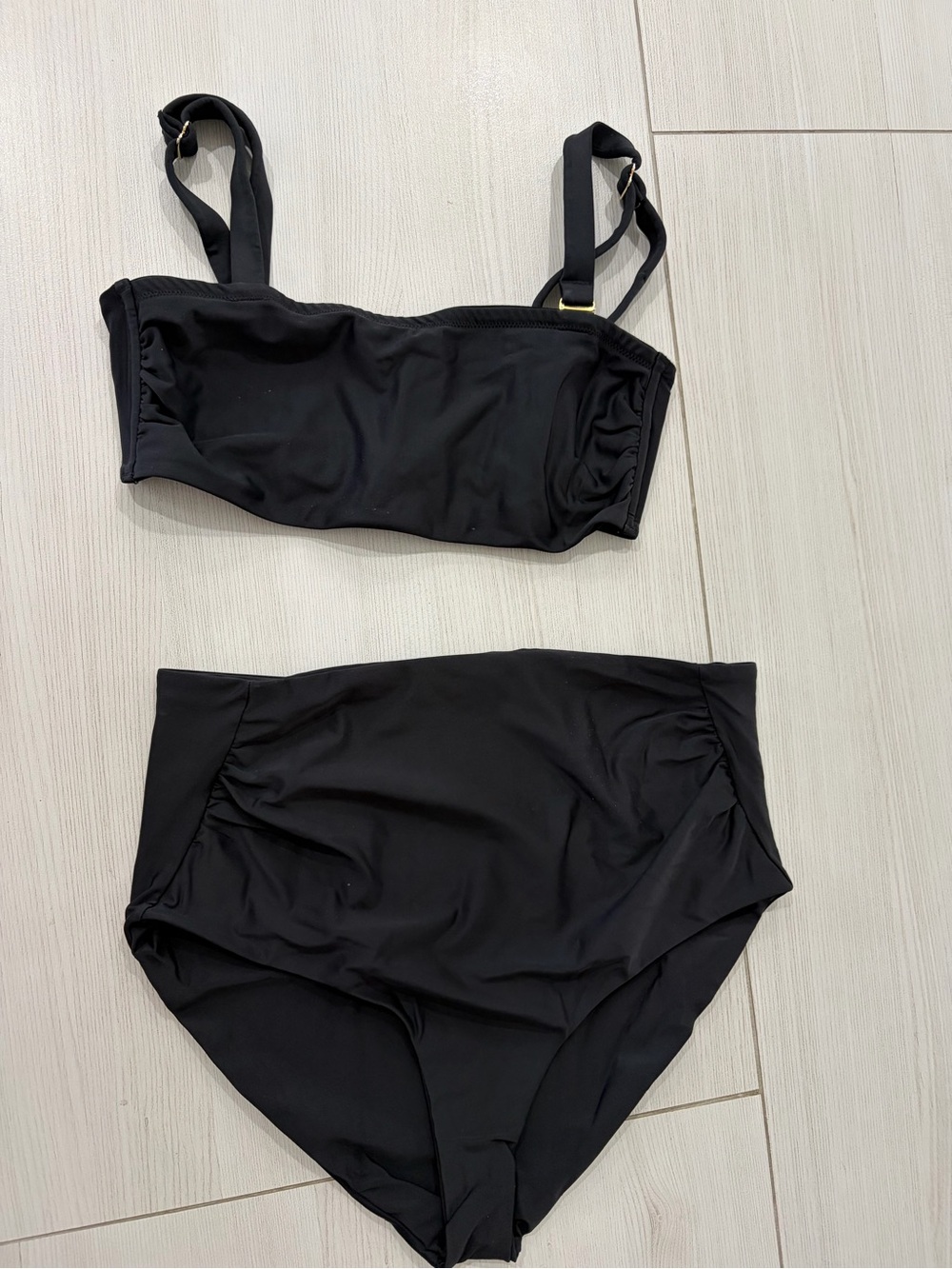 Hatch Maternity Black High-Waist Bikini Set S